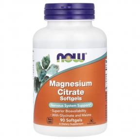 NOW Magnesium Citrate 134 mg цитрат магнія у м'яких капсулах №90