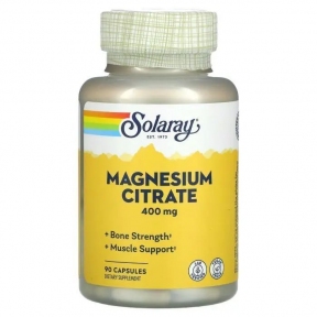 Solaray Magnesium Citrate 400 mg цитрат магнія у капсулах №90