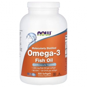 NOW Omega-3 / Омега-3 1000мг в мягких капсулах №500