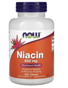 NOW Niacin / Ніацин 500 мг у таблетках №250