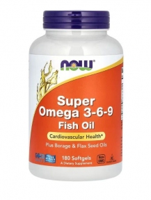 NOW Super Omega 3-6-9 / СУПЕР ОМЕГА 3-6-9 1200мг в мягких капсулах №180