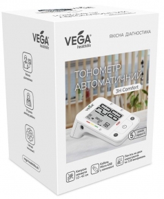 Тонометр VEGA 3H Comfort автоматический Micro USB на плечо гарантия 5 лет
