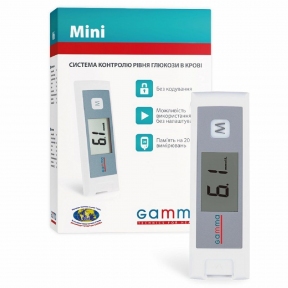 Глюкометр Gamma Mini Гама Мини + 10 тест-полосок гарантия 2 года