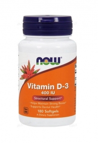 NOW Vitamin D-3 / ВИТАМИН D-3 400 МЕ в мягких капсулах №180