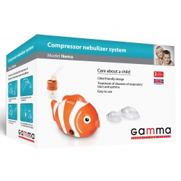 Ингалятор (небулайзер) Gamma Nemo для детей компрессорный гарантия 2 года