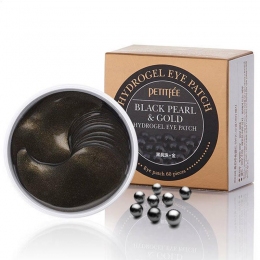 Гідрогелеві патчі Petitfee Black Pearl & Gold Hydrogel Eye Patch для повік з чорними перлами 60 шт