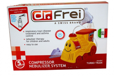 Ингалятор (небулайзер) Dr.Frei Turbo Train для детей компрессорный гарантия 5 лет