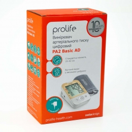 Тонометр PROLIFE PA2 BASIC AD з адаптером автоматичний на плече гарантія 10 років