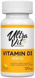 UltraVit Vitamin D3 / Витамин Д3 600мг в мягких капсулах №120